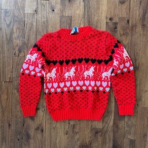 Vintage kids knit unicorn sweater